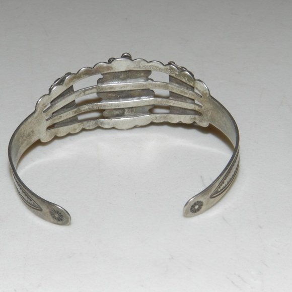 Fred Harvey Old Tourist Era Bracelet Cuff Coin Silver Stamped IH Indian Handmade - Picture 5 of 10